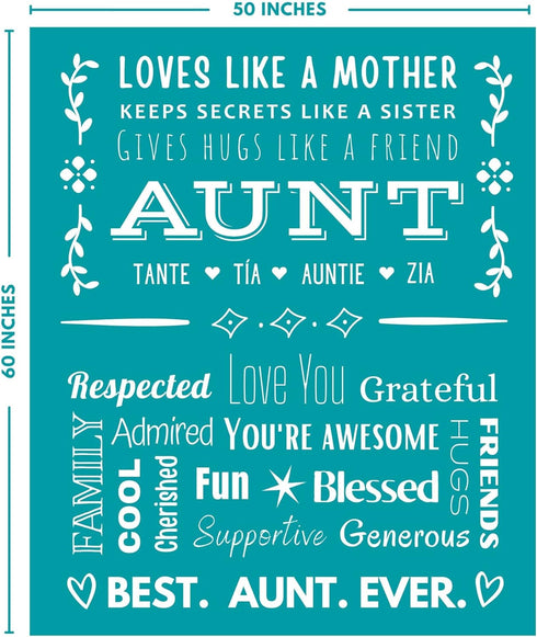 Best Aunt Ever Blanket Gift of Love  Appreciation